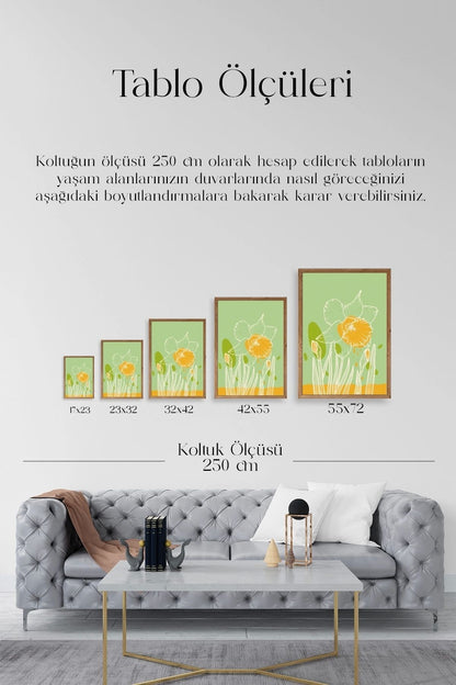 Çiçek Ahşap Çerçeveli Tablo 17 x 23