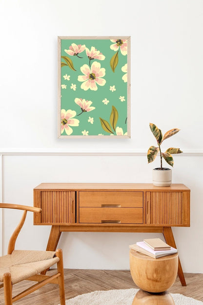 Çiçekler Ahşap Çerçeveli Tablo 30 x 42