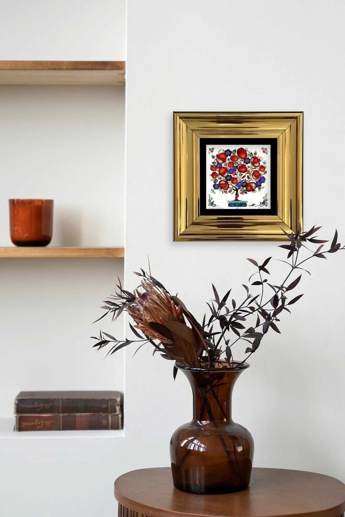 Bereket Ağacı Çerçeveli Taş Tablo 20 cm