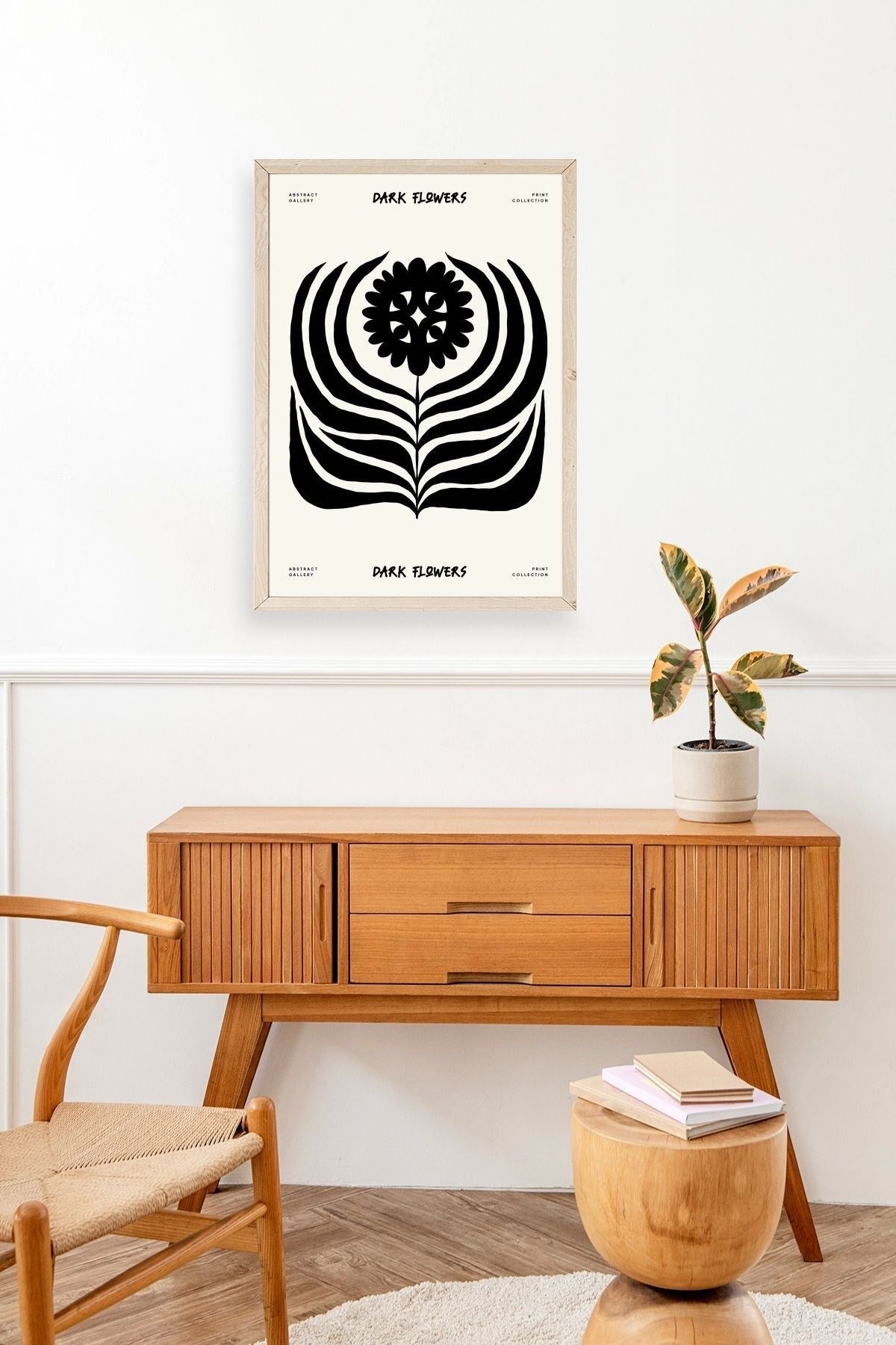 Soyut Ahşap Çerçeveli Tablo 17 x 23