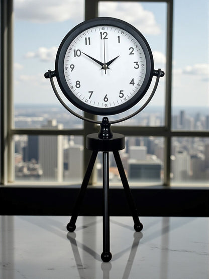 Zentime Siyah Zarif Üç Ayaklı Masa Saati