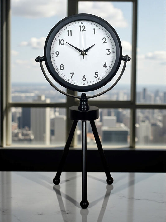 Zentime Siyah Zarif Üç Ayaklı Masa Saati