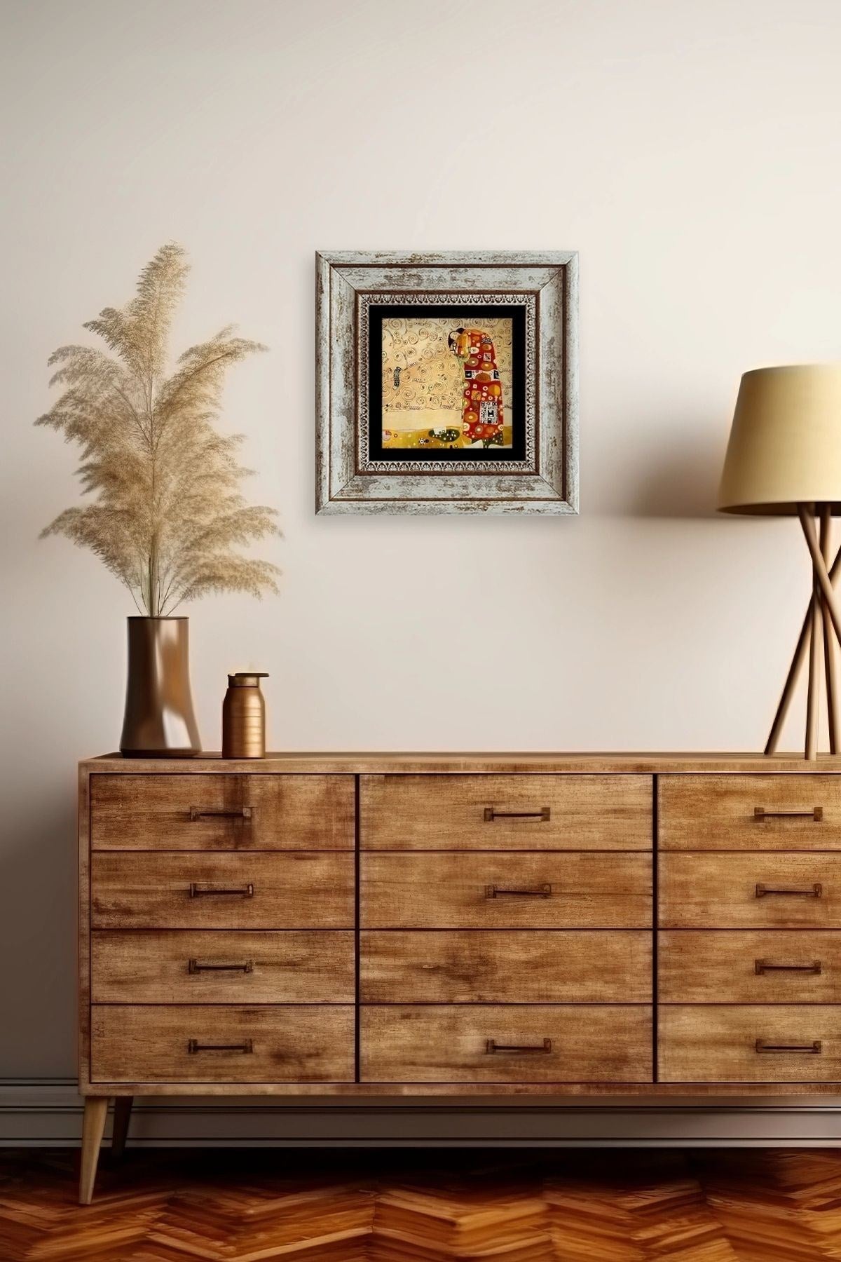 Gustav Klimpt Çerçeveli Taş Tablo 20 cm