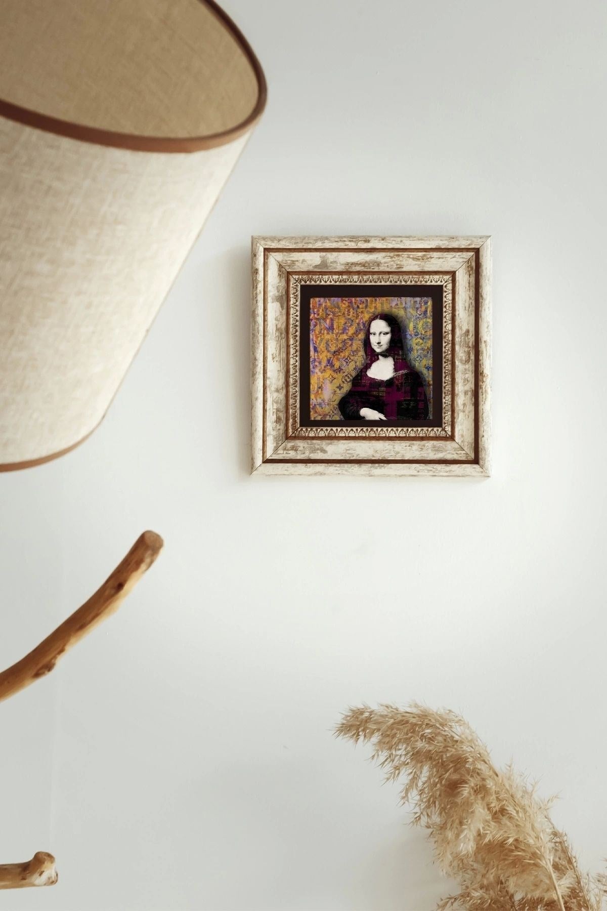 Monalisa Çerçeveli Taş Tablo , Çerçeveli Taş Duvar Dekoru -enkcrcvtbl-00094 20 cm