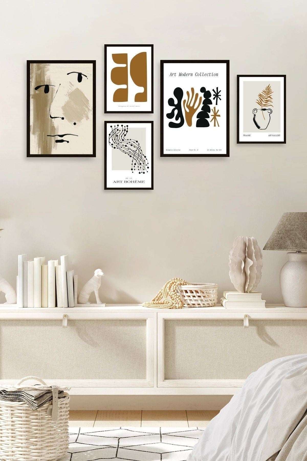 Modern Sanat Koleksiyonu 5'li Tablo 30 x 40