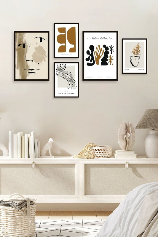 Modern Sanat Koleksiyonu 5'li Tablo 30 x 40