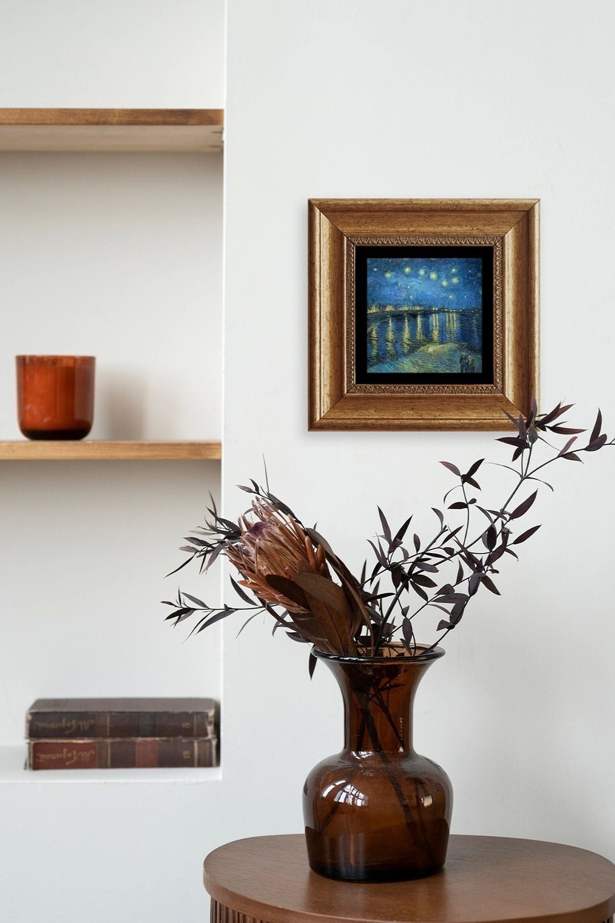 Van Gogh Çerçeveli Taş Tablo 20 cm