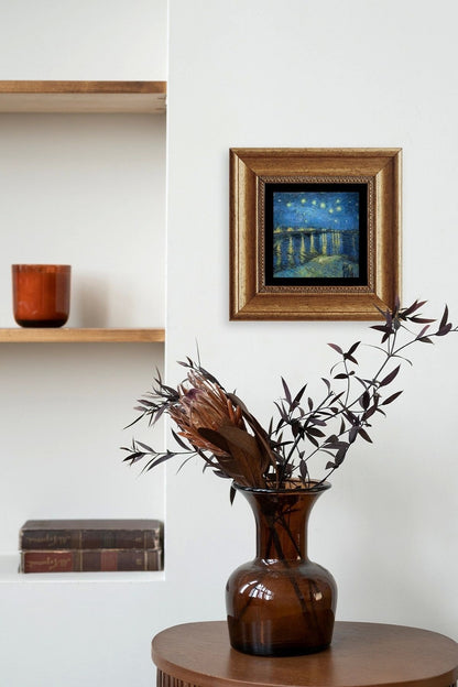 Van Gogh Çerçeveli Taş Tablo 20 cm