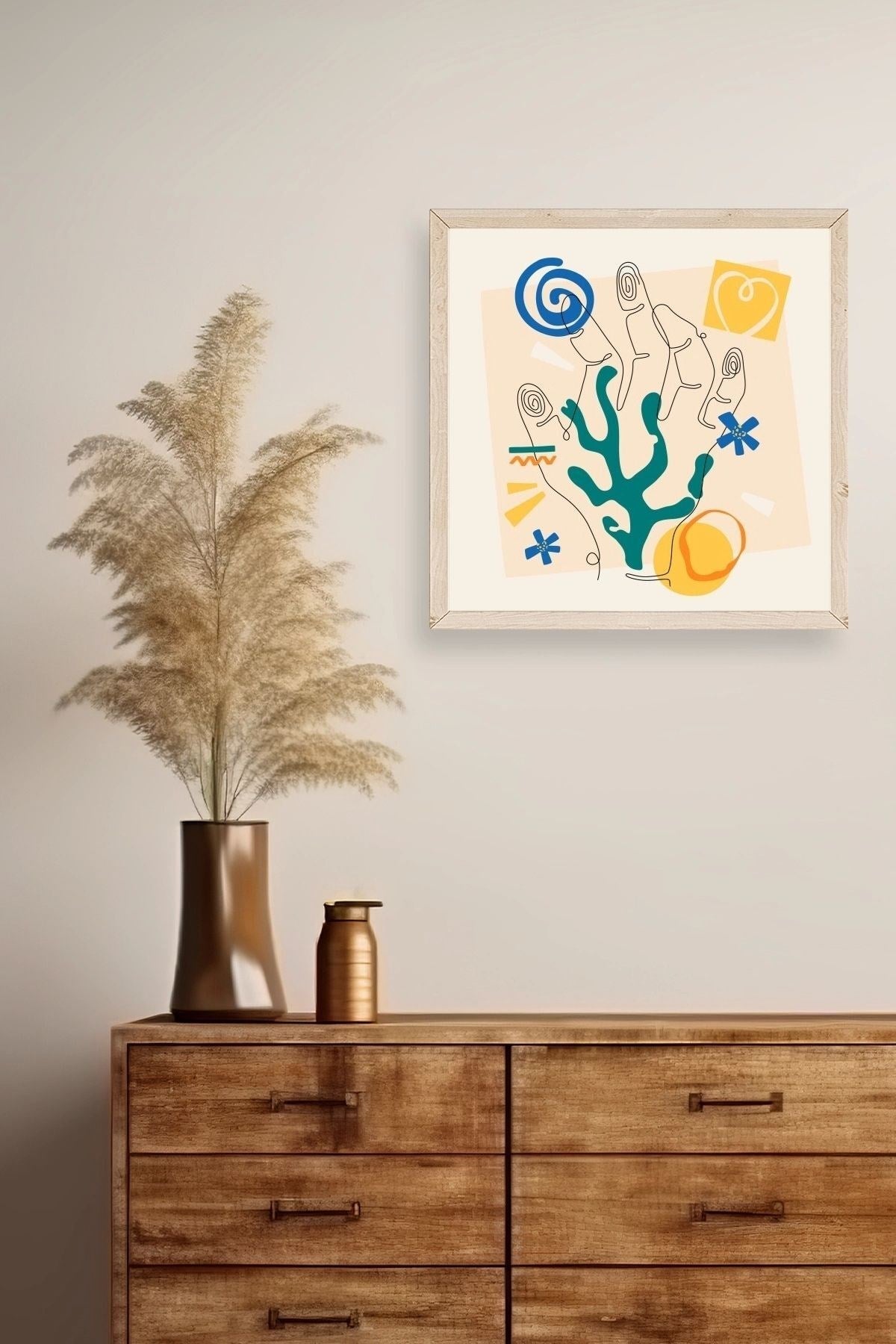 Deniz Ahşap Çerçeveli Tablo 42 x 42