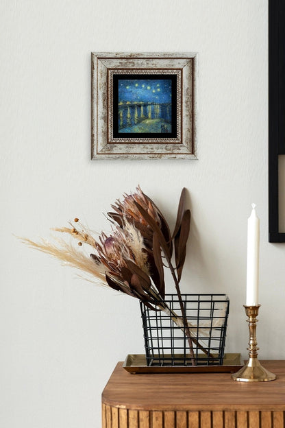 Van Gogh Çerçeveli Taş Tablo 20 cm