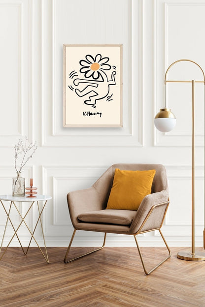 Keith Haring Ahşap Çerçeveli Tablo 17 x 23