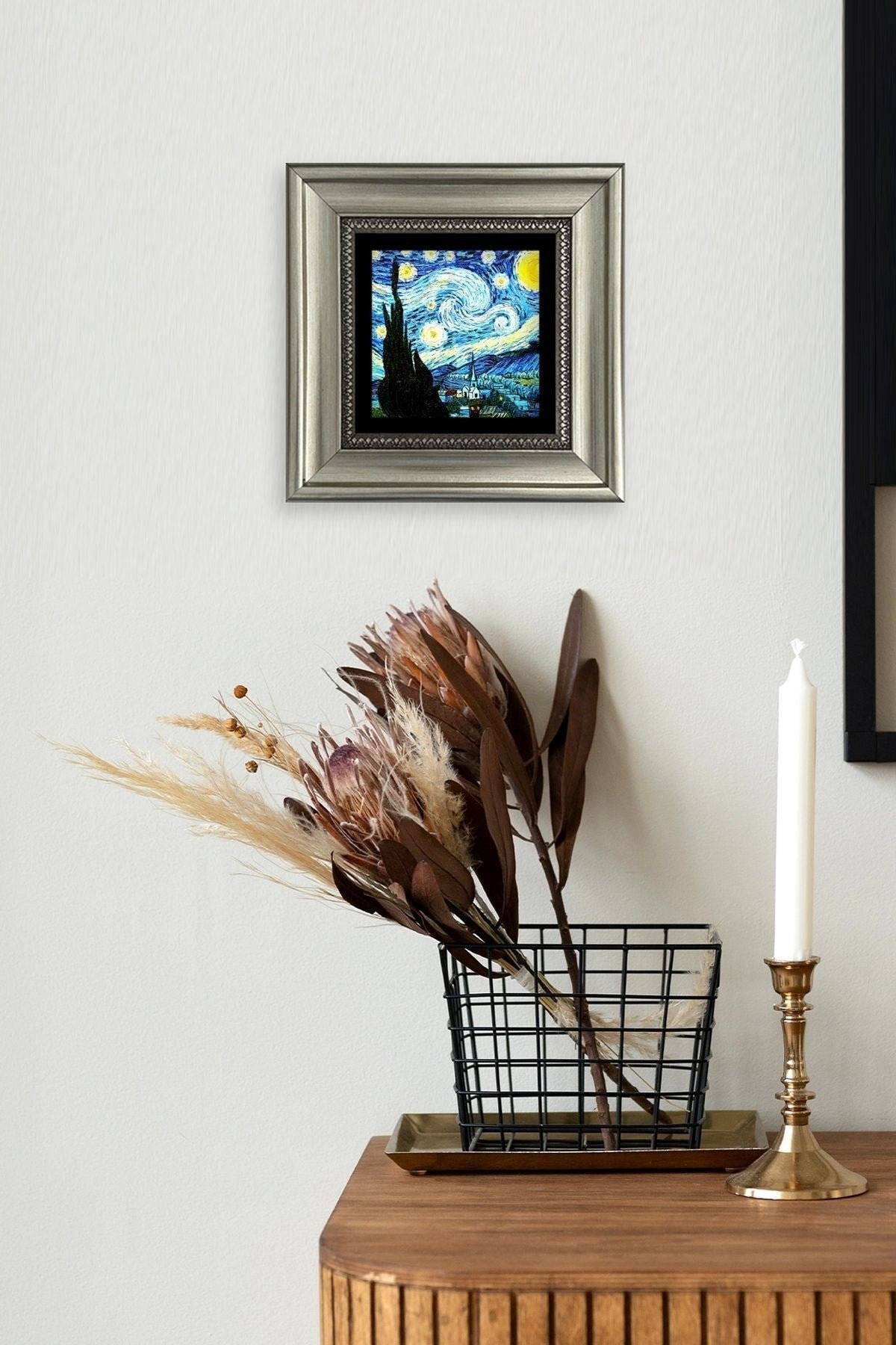 Van Gogh Çerçeveli Taş Tablo 20 cm