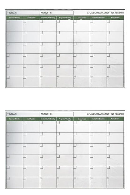 BUFFER® Manyetik Yapışkanlı Bir Aylık Program Planlayıcı Takvim 85x56 cm