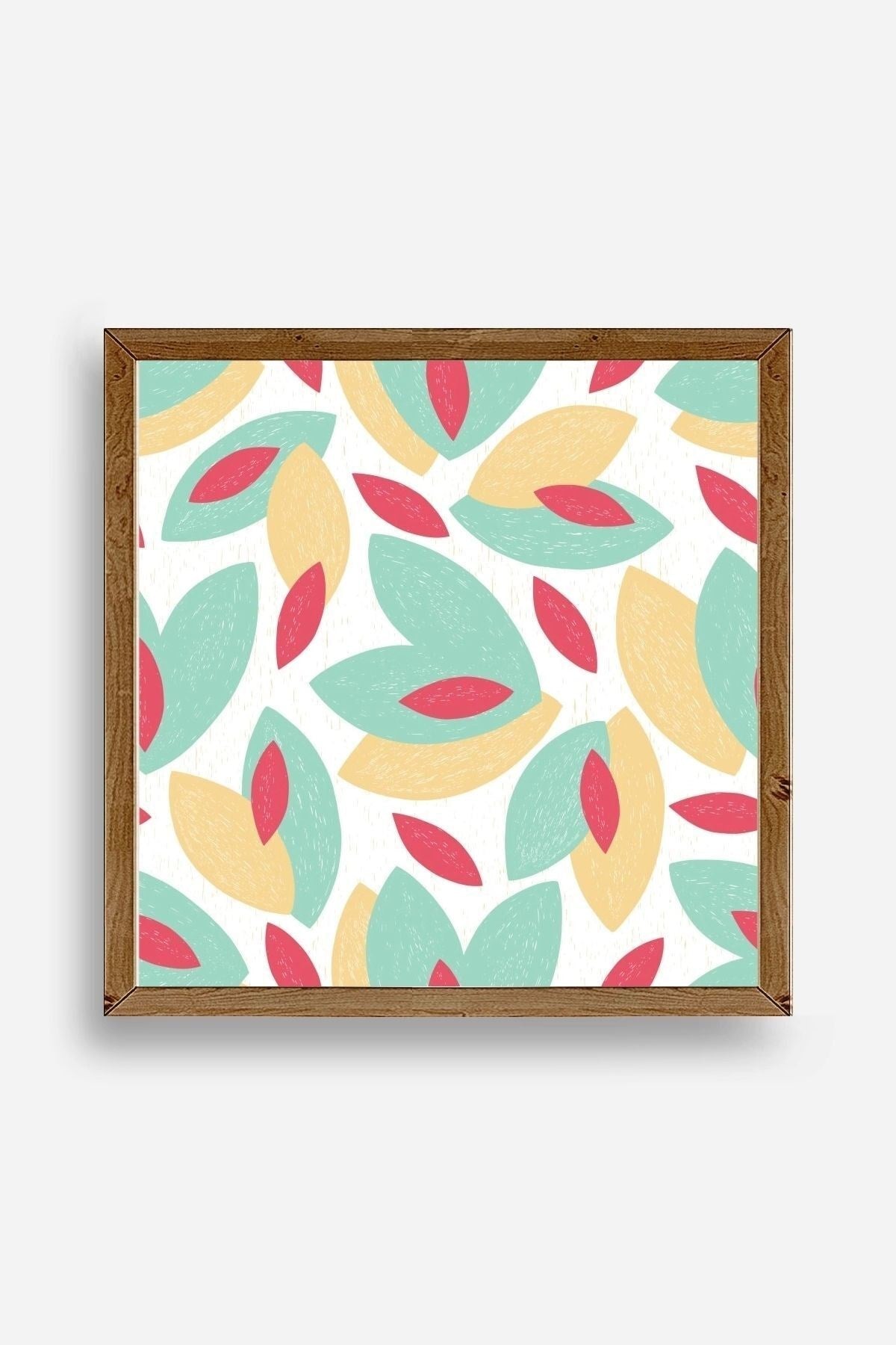 Yaprak Ahşap Çerçeveli Tablo 23 x 23