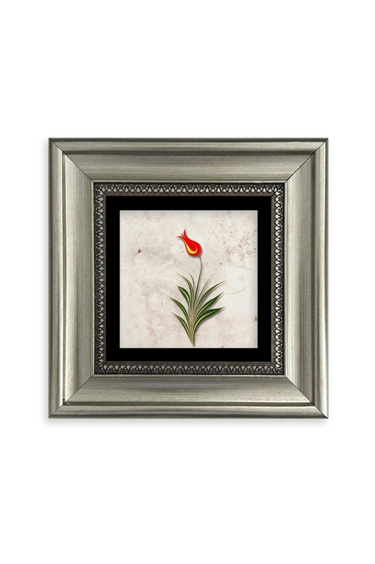 Ebru Lale Çerçeveli Taş Tablo 20 cm