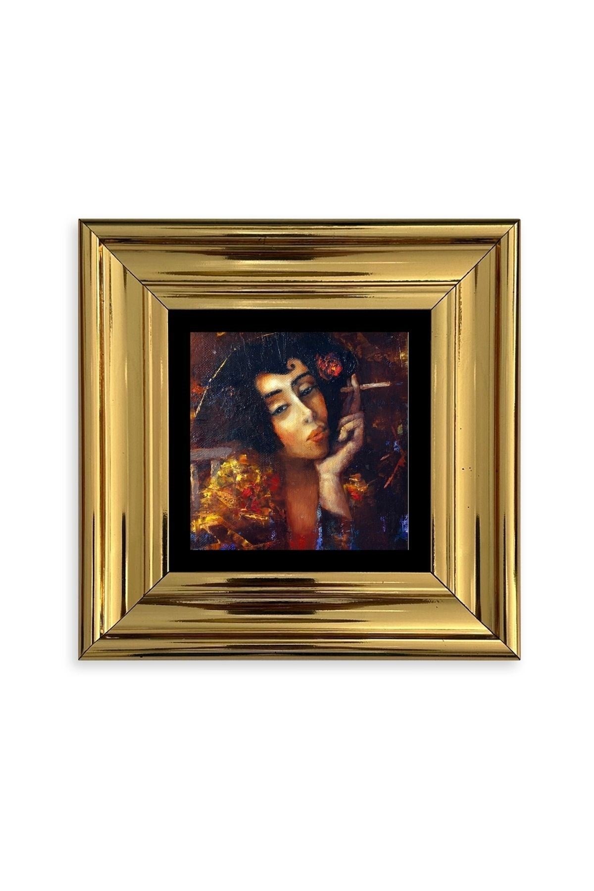 Kadın Çerçeveli Taş Tablo 20 cm