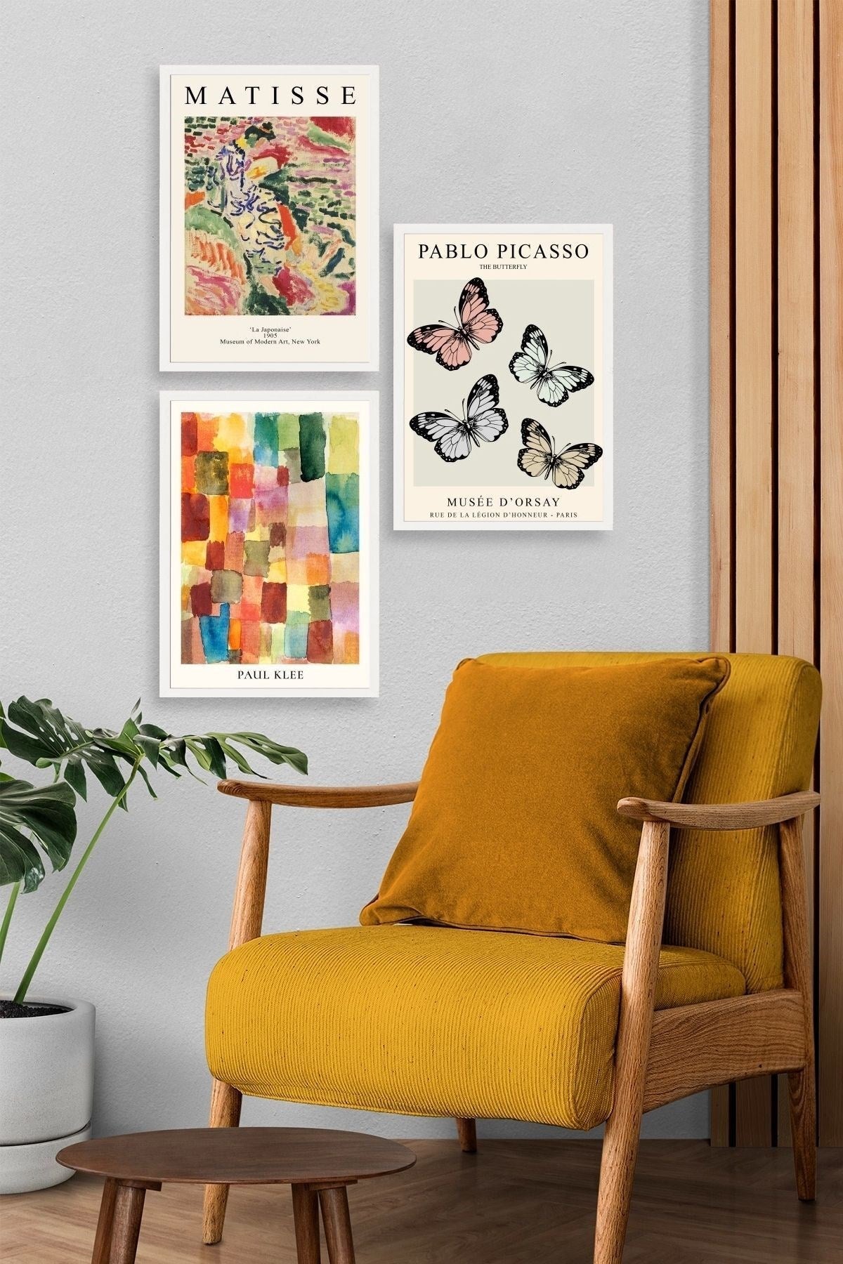 Matisse Üçlü Ahşap Çerçeveli Tablo 50 x 70