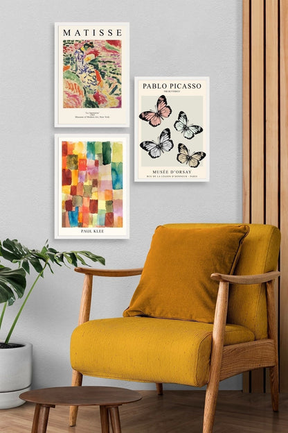 Matisse Üçlü Ahşap Çerçeveli Tablo 50 x 70