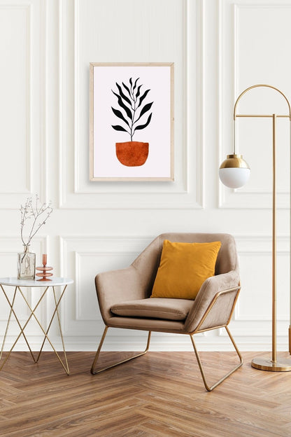 Saksı Ahşap Çerçeveli Tablo 30 x 42