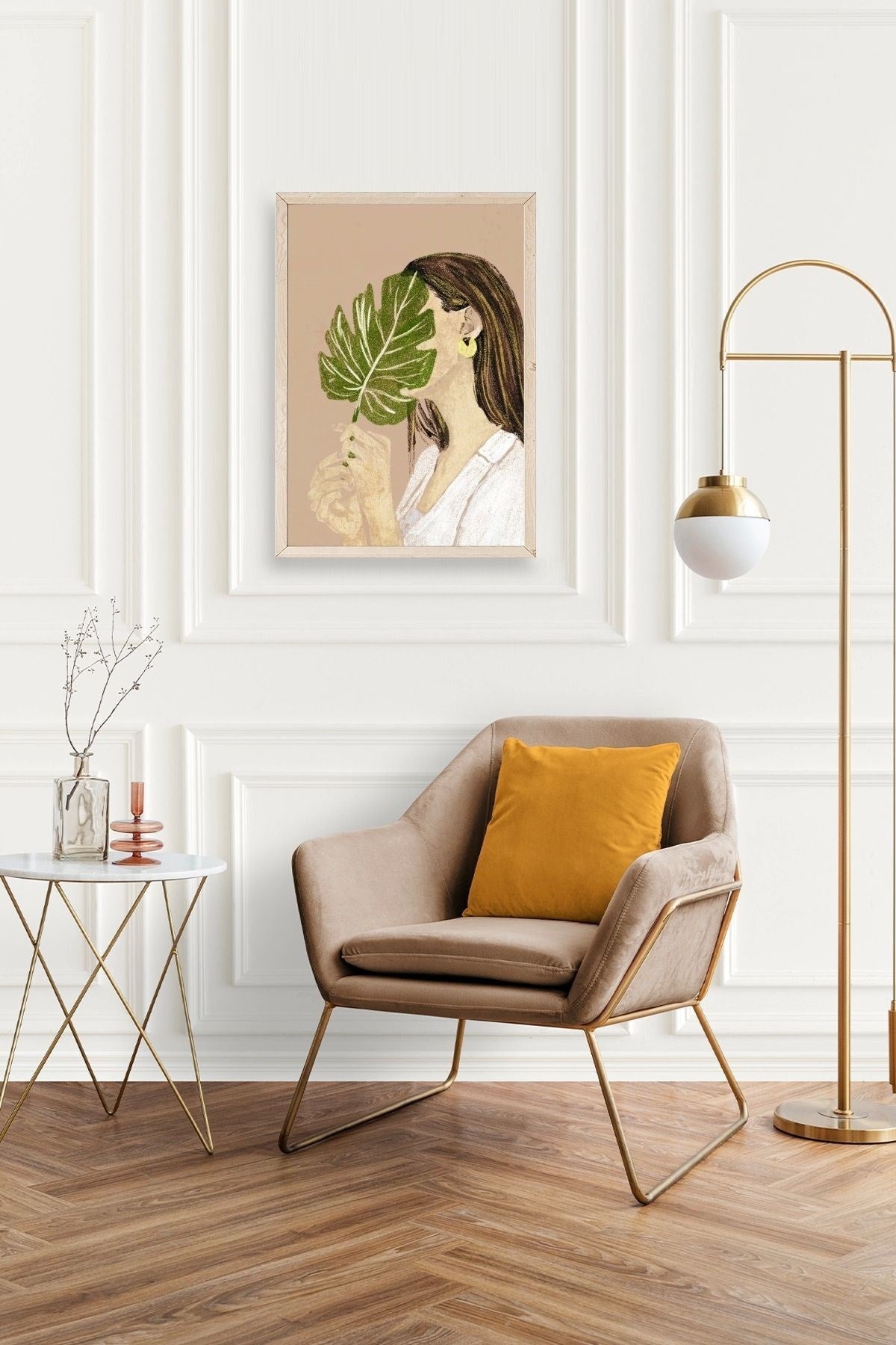 Kadın Ahşap Çerçeveli Tablo 50 x 70