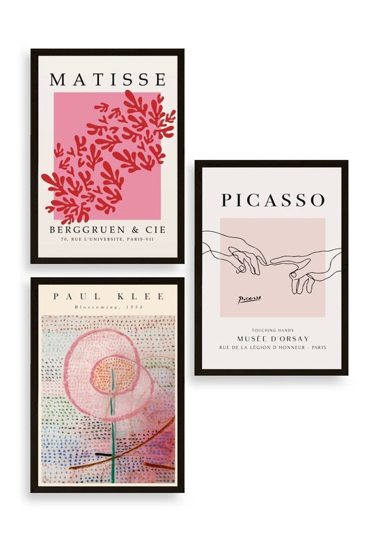 Ünlü Tablolar Üçlü Ahşap Çerçeveli Tablo 30 x 40