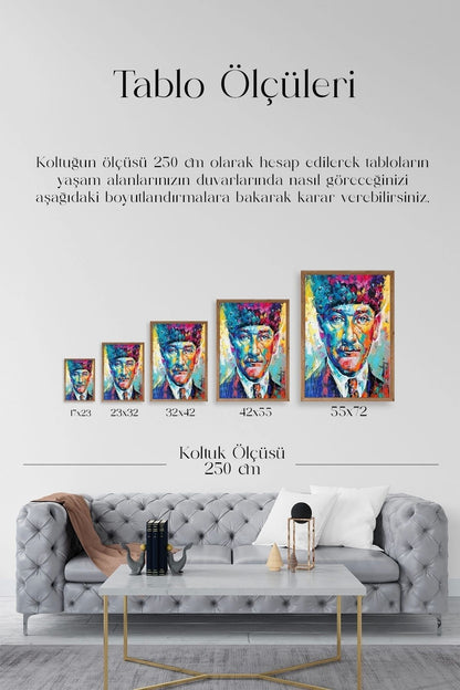 Atatürk Ahşap Çerçeveli Tablo 23 x 30