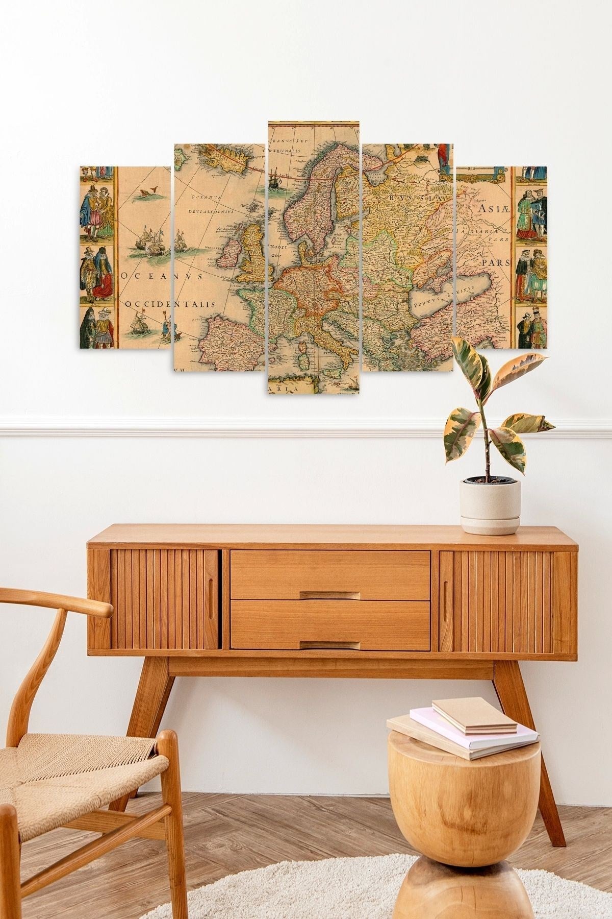 Harita 5 Parçalı Mdf Tablo 60 x 100