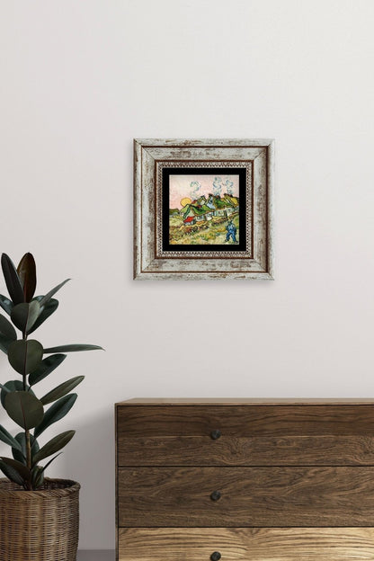 Van Gogh Çerçeveli Taş Tablo 20 cm