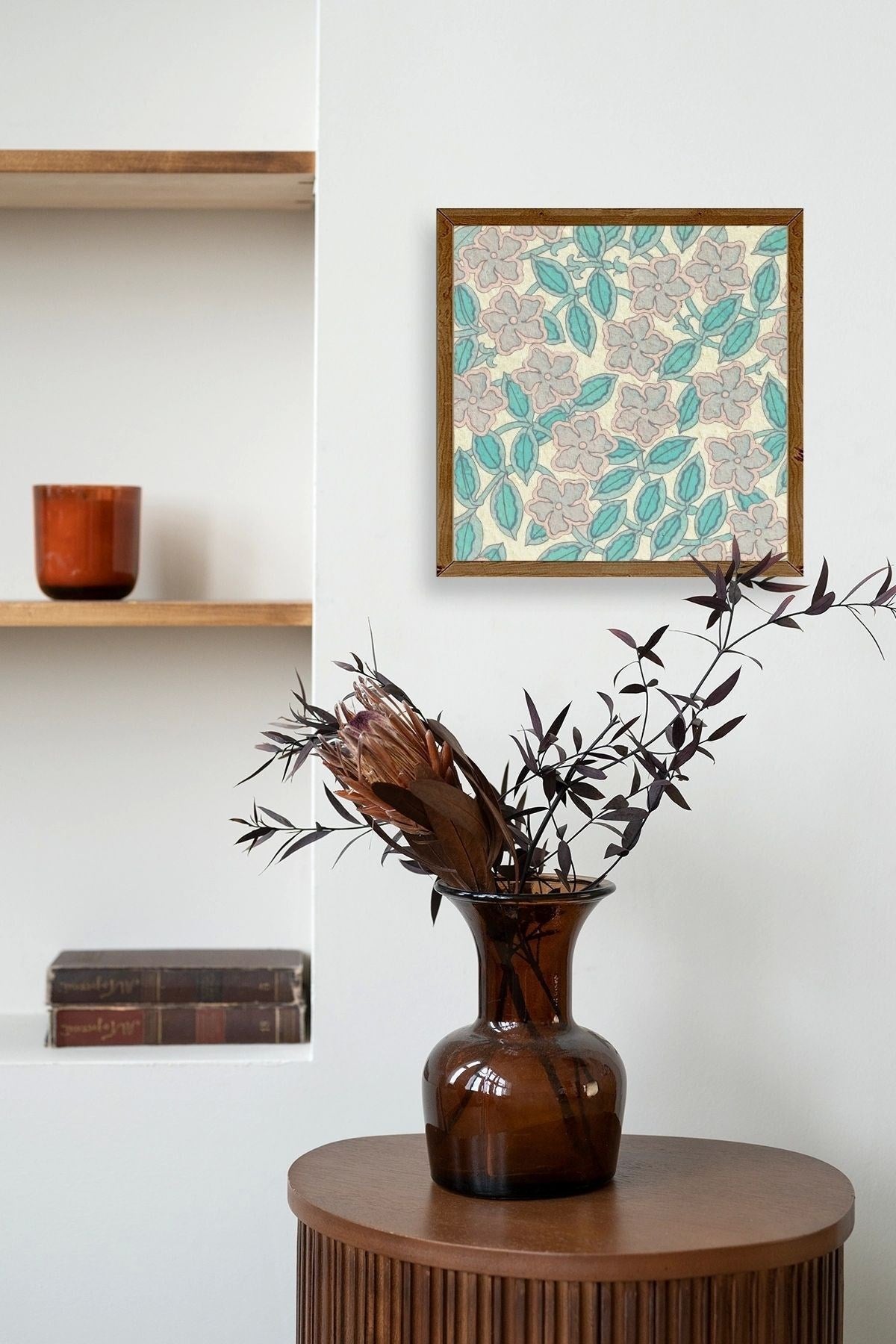 Çiçek Ahşap Çerçeveli Tablo 23 x 23