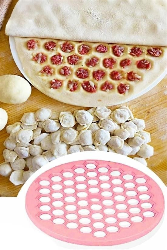 BUFFER® 61 Bölmeli Petek Şekilli Pratik Mantı Kesici  Açma Kalıbı Mantımatik