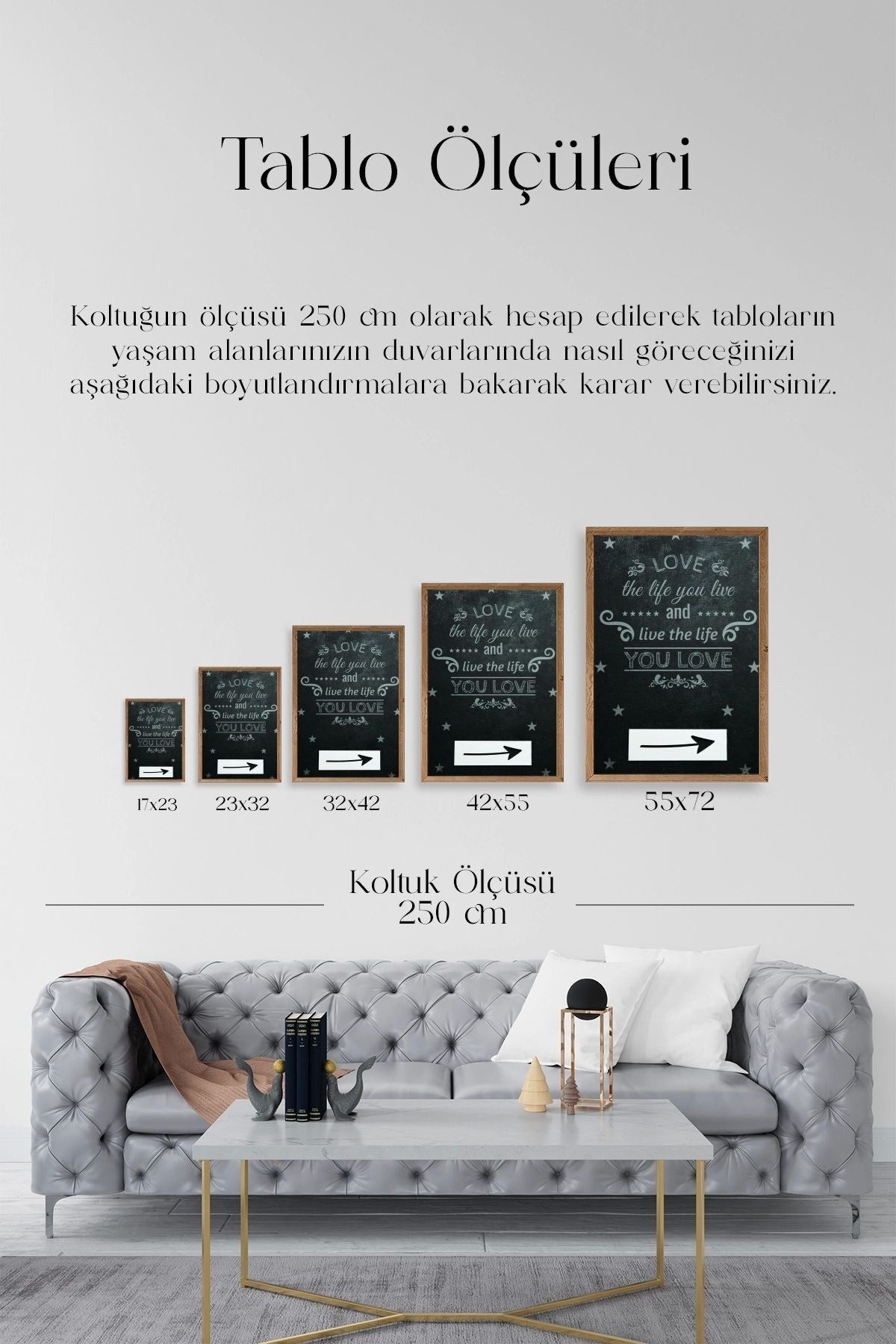 Motto Ahşap Çerçeveli Tablo 23 x 30