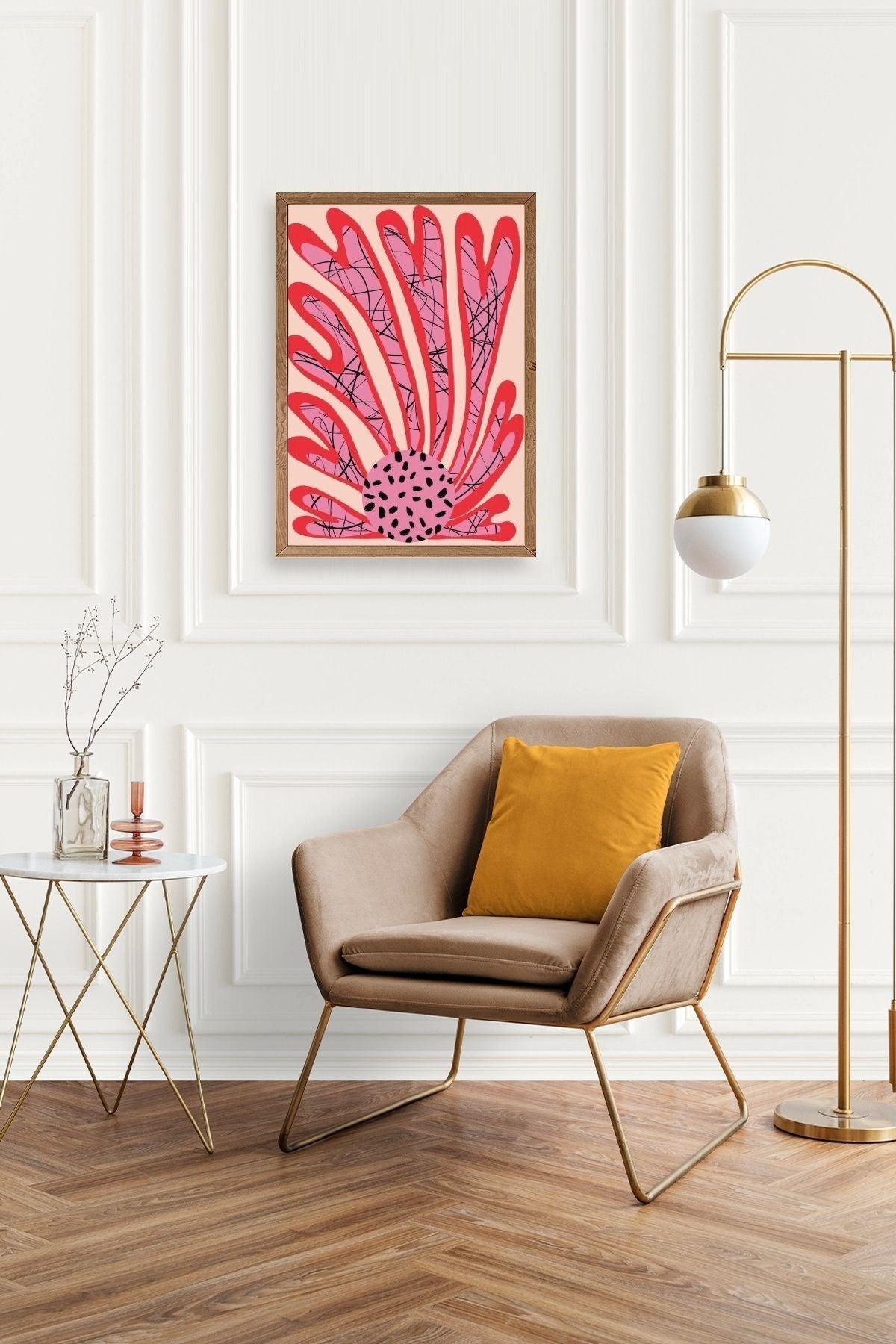 Çiçek Ahşap Çerçeveli Tablo 23 x 30