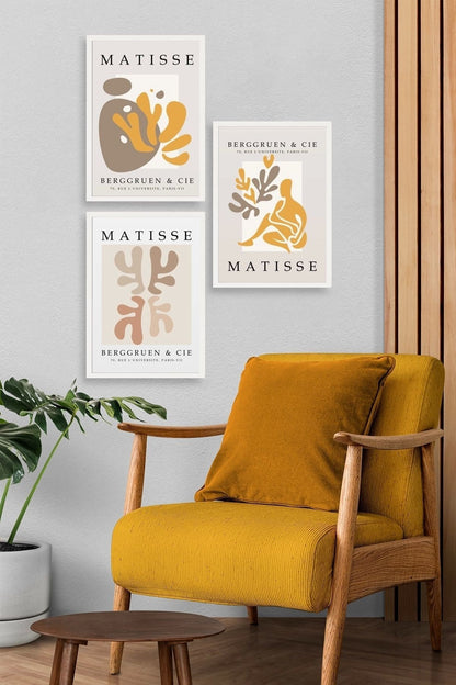 Matisse Üçlü Ahşap Çerçeveli Tablo 30 x 40