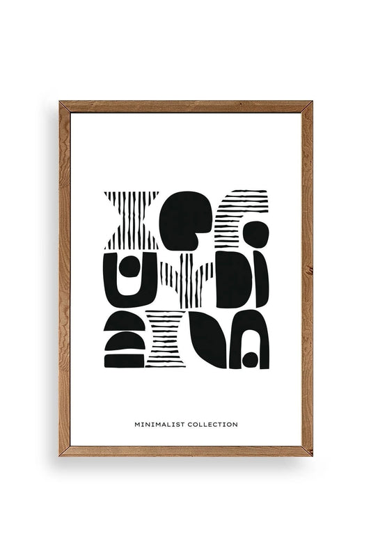 Soyut Ahşap Çerçeveli Tablo 50 x 70