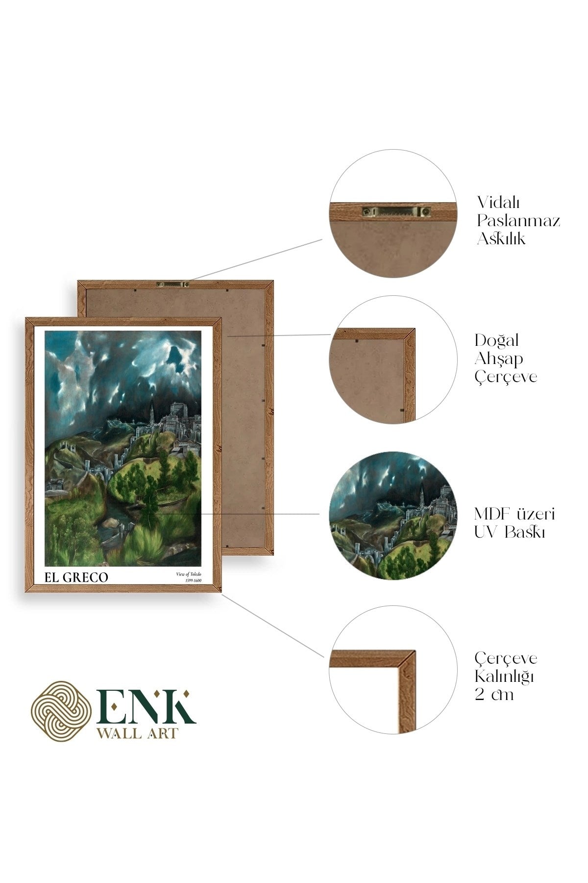 El Greco Ahşap Çerçeveli Tablo 23 x 30