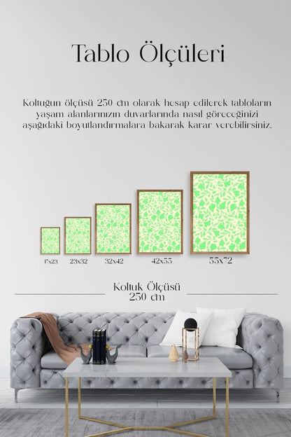 Yapraklar Ahşap Çerçeveli Tablo 50 x 70