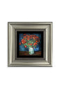 Van Gogh Çiçekli Vazo Çerçeveli Taş Tablo 20 cm