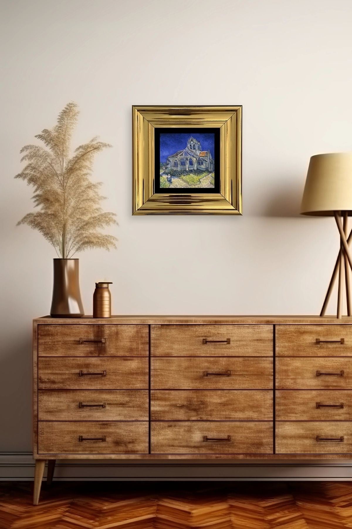 Van Gogh Çerçeveli Taş Tablo 20 cm