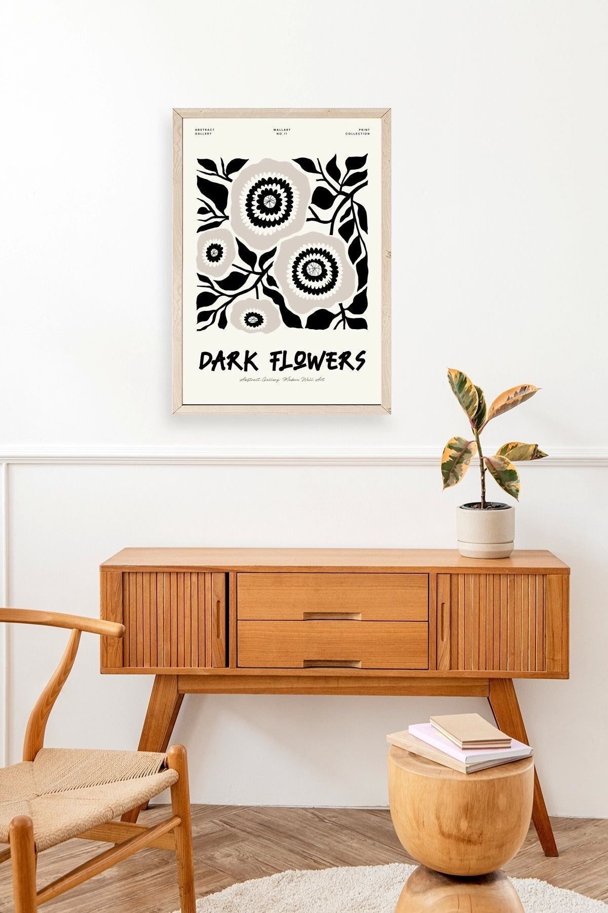 Çiçek Ahşap Çerçeveli Tablo 17 x 23