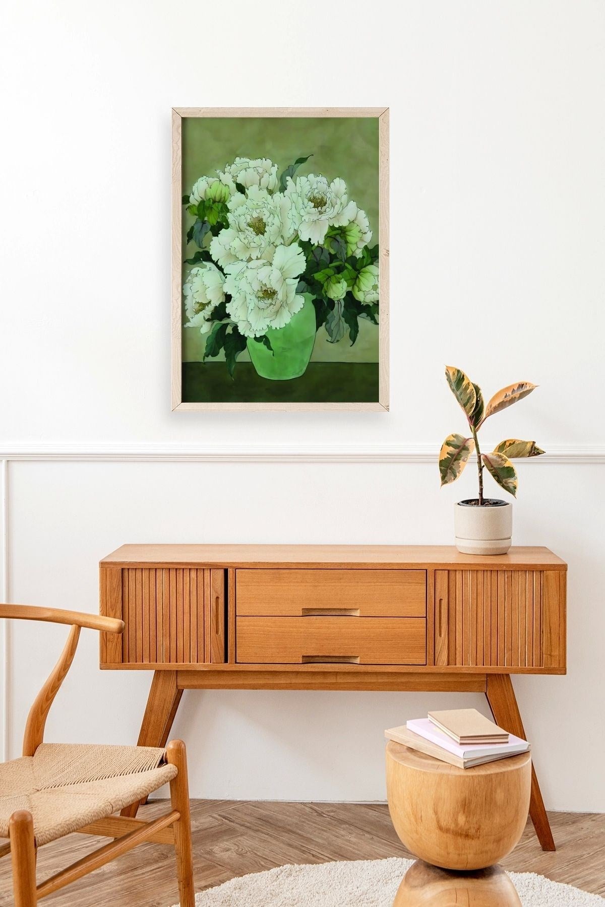 Çiçekler Ahşap Çerçeveli Tablo 23 x 30