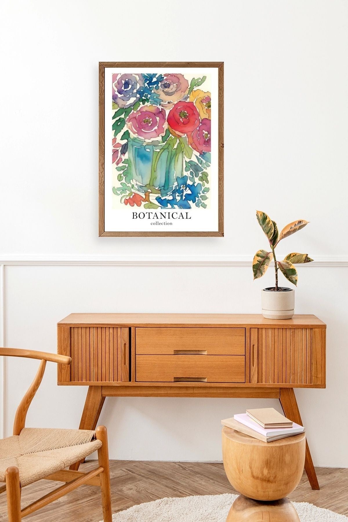 Çiçek Ahşap Çerçeveli Tablo 23 x 30