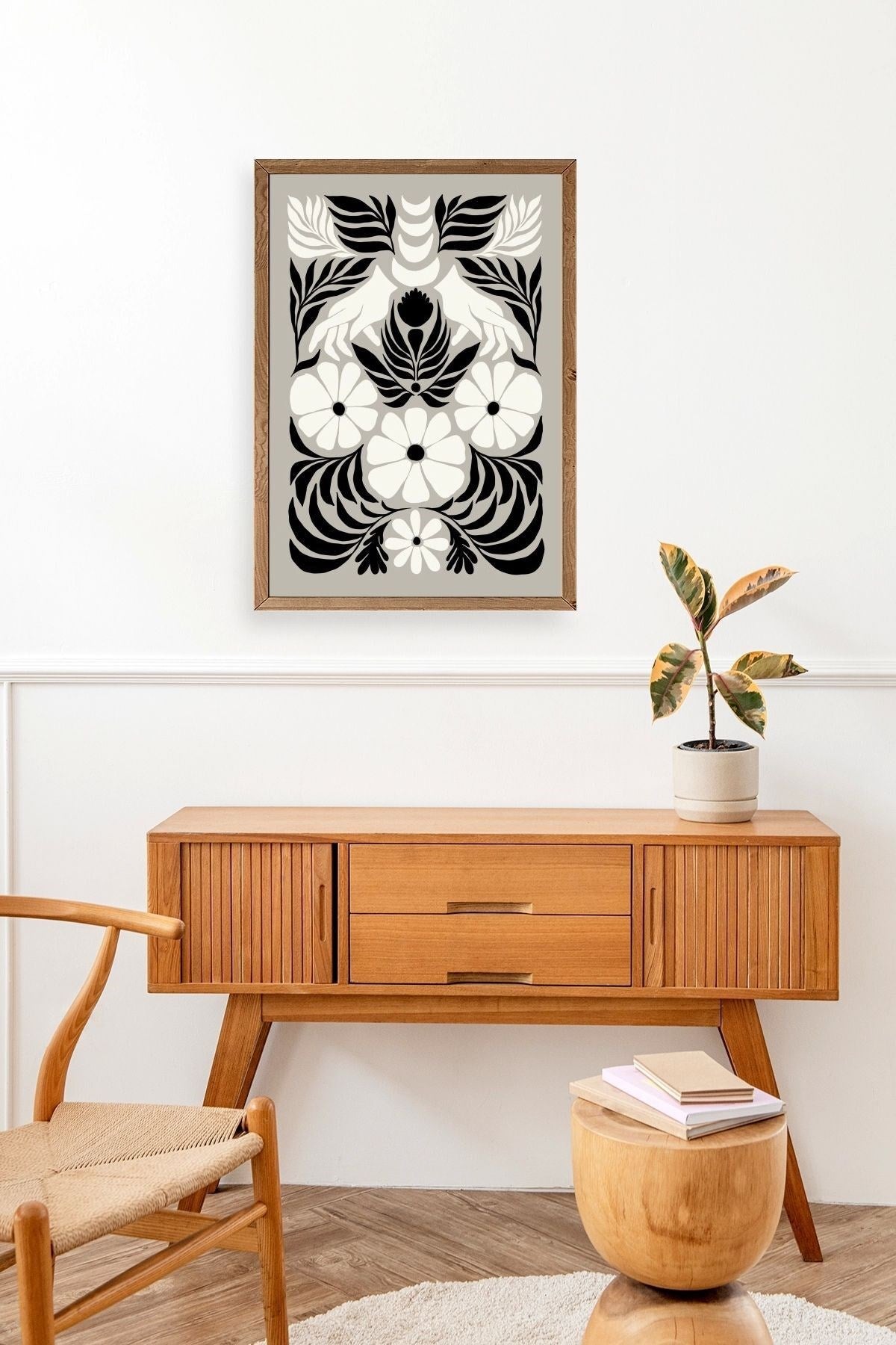 Çiçek Ahşap Çerçeveli Tablo 23 x 30