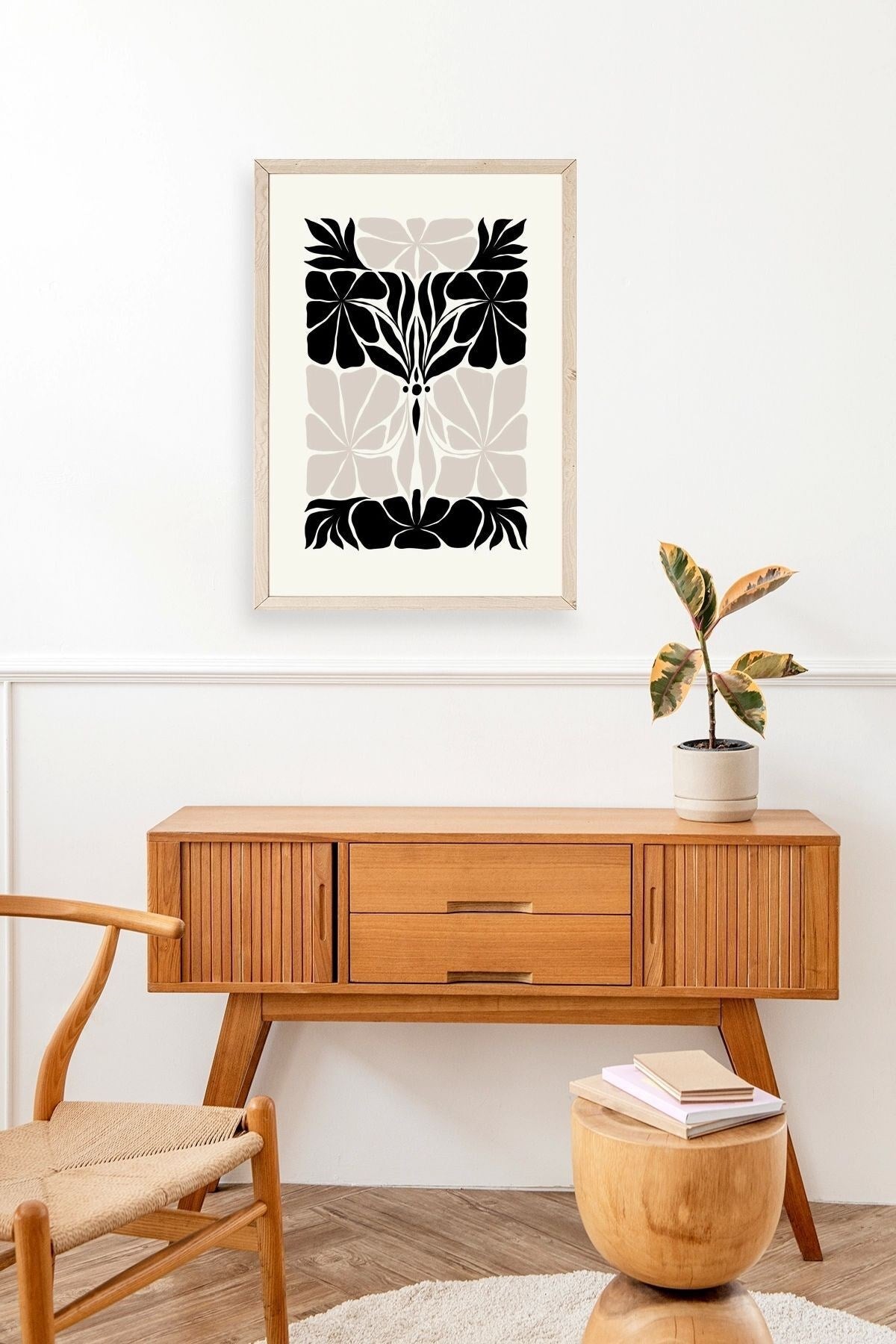 Çiçek Ahşap Çerçeveli Tablo 23 x 30