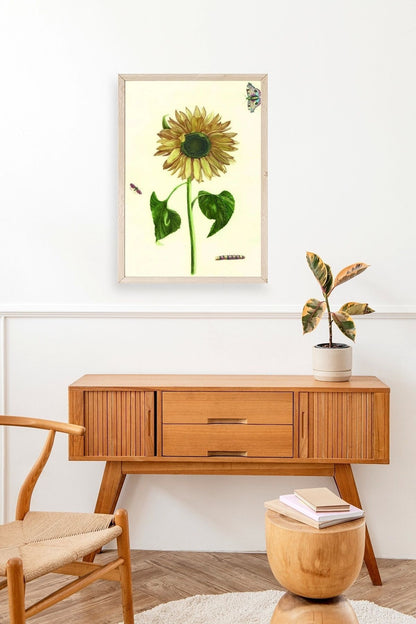 Ayçiçeği Ahşap Çerçeveli Tablo 30 x 42