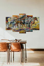 Atlar ve Arabacı 5 Parçalı Mdf Tablo 60 x 100