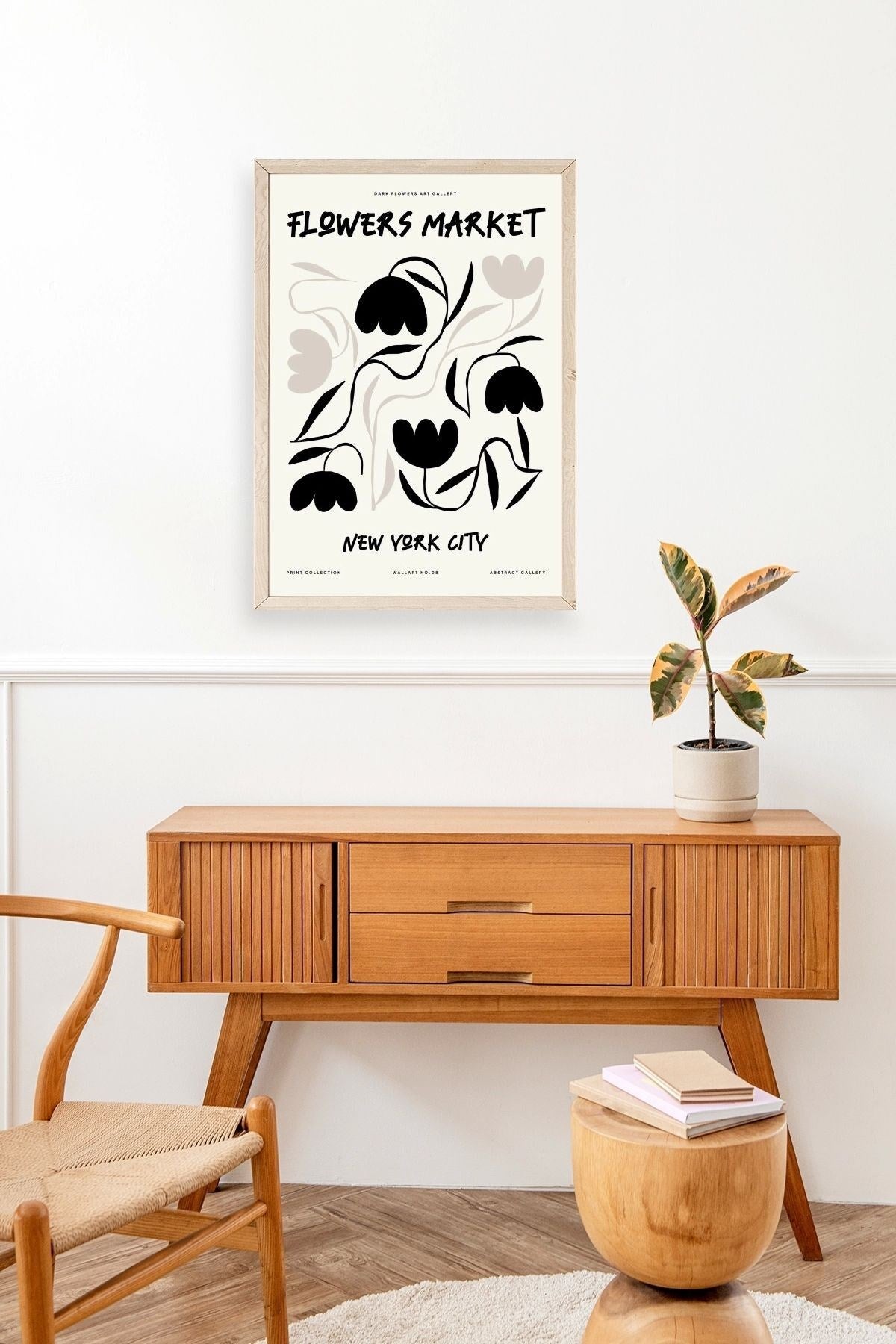 Çiçek Ahşap Çerçeveli Tablo 50 x 70