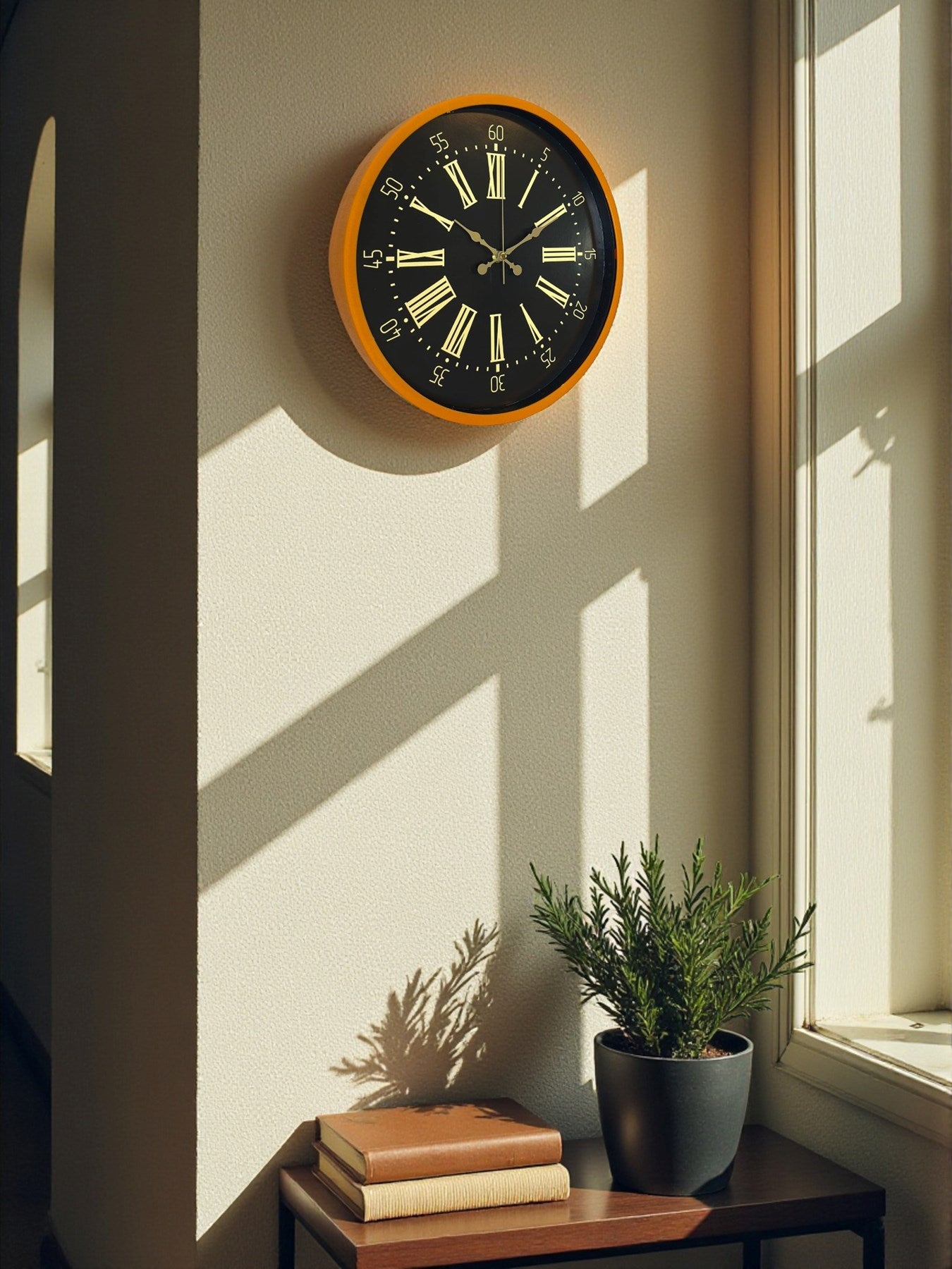 Zentime 36 Cm Turuncu Dekoratif Duvar Saati