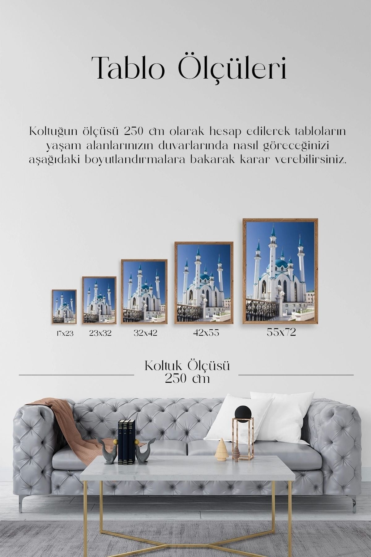 Kabe Camii Ahşap Çerçeveli Tablo 17 x 23