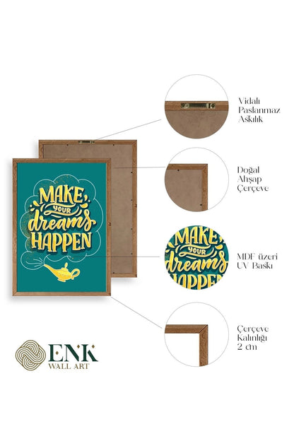 Motto Ahşap Çerçeveli Tablo 30 x 42