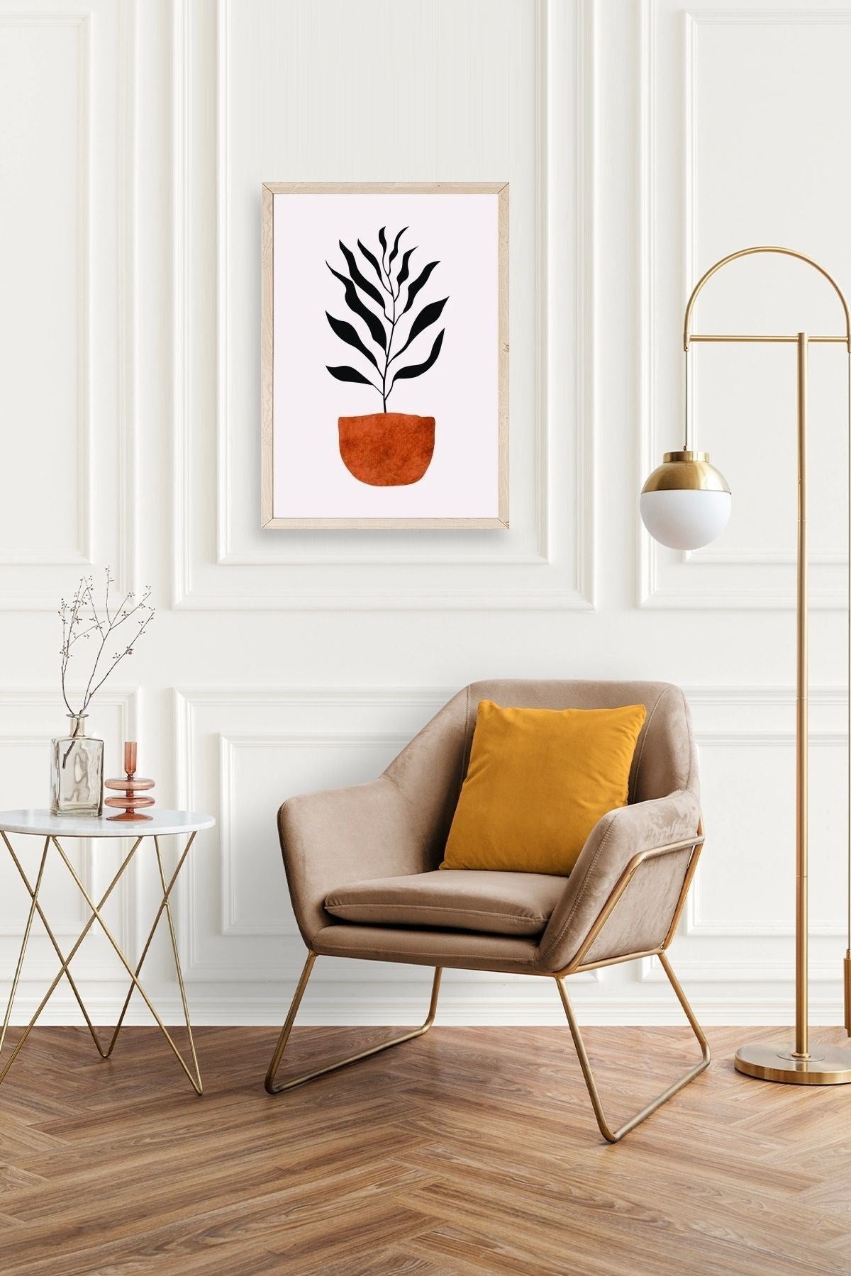 Saksı Ahşap Çerçeveli Tablo 23 x 30